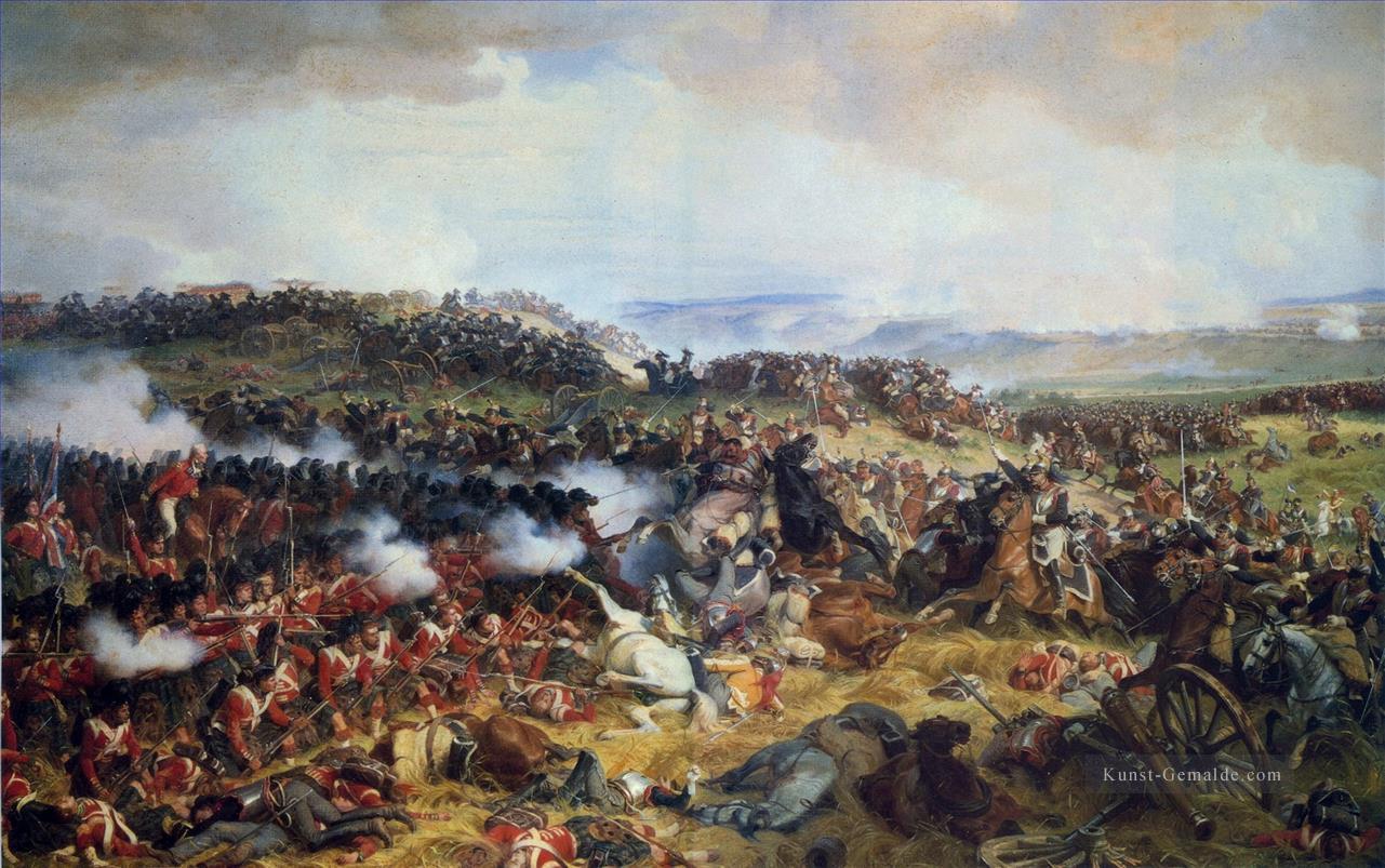 The Battle of Waterloo The British Squares Receiving the Charge of the French Cuirassiers by Henri Felix Emmanuel Philippoteaux Military War Ölgemälde